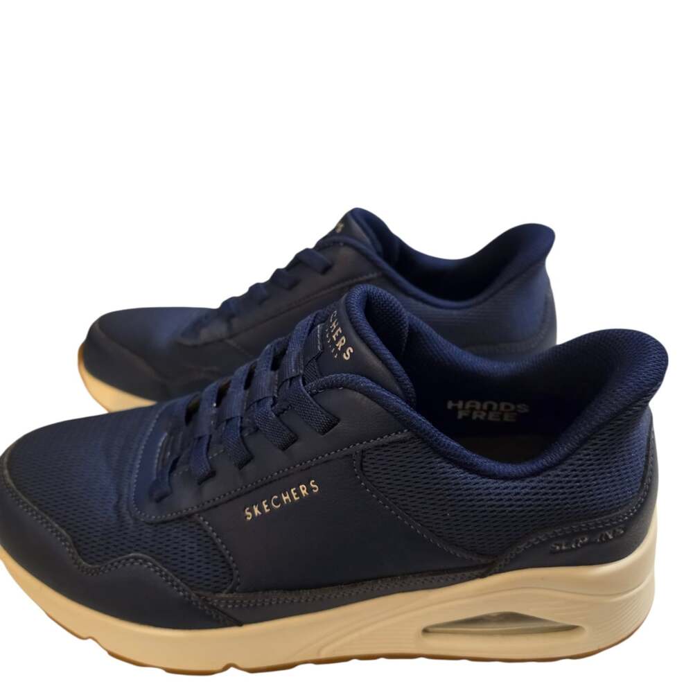 NWOB Skechers Mens Street Uno Banksia Sneakers Navy Sz 8.5